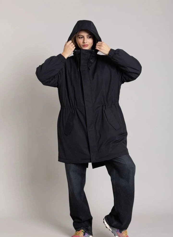 Smallable Woman - Zebra Geri Dönüştürülmüş Elyaf Astarlı Parka | Siyah