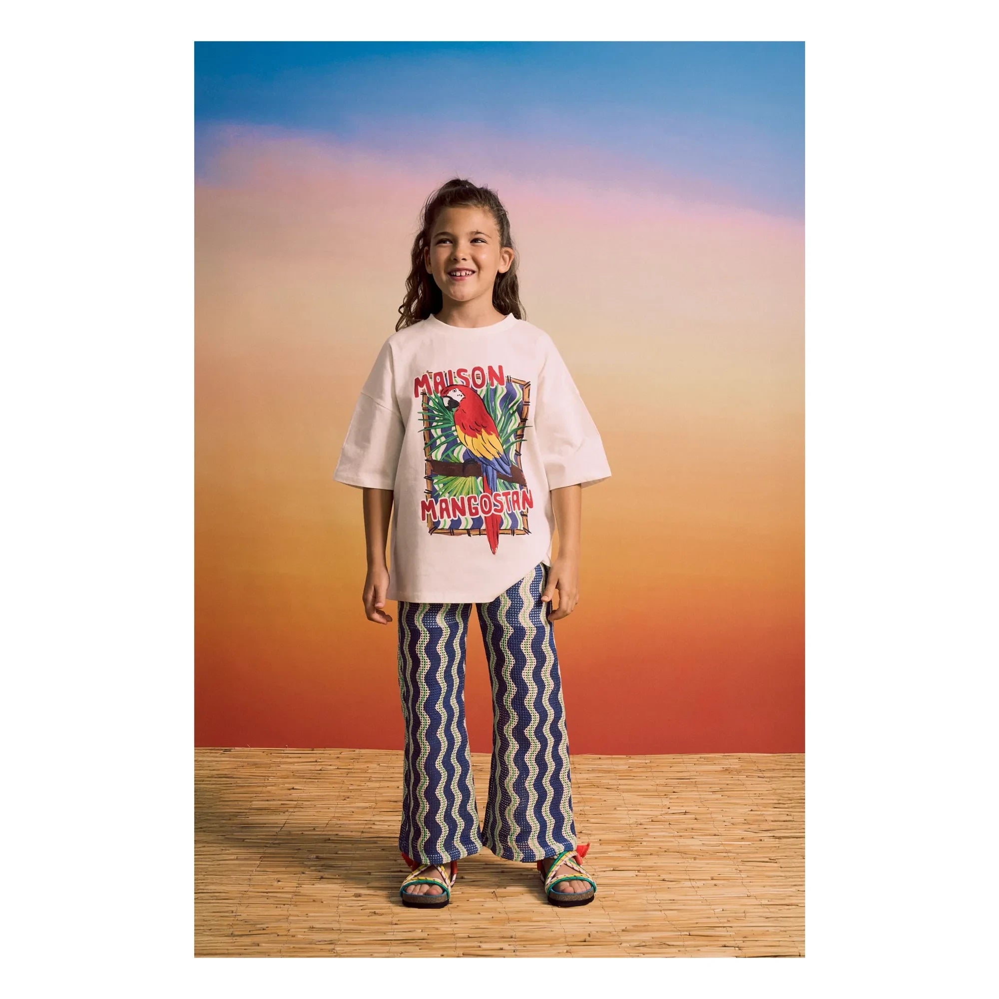 Maison Mangostan - Wave Crochet Pants | Blue