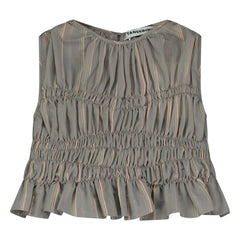 Tangerine - Grey Striped Froncé Top