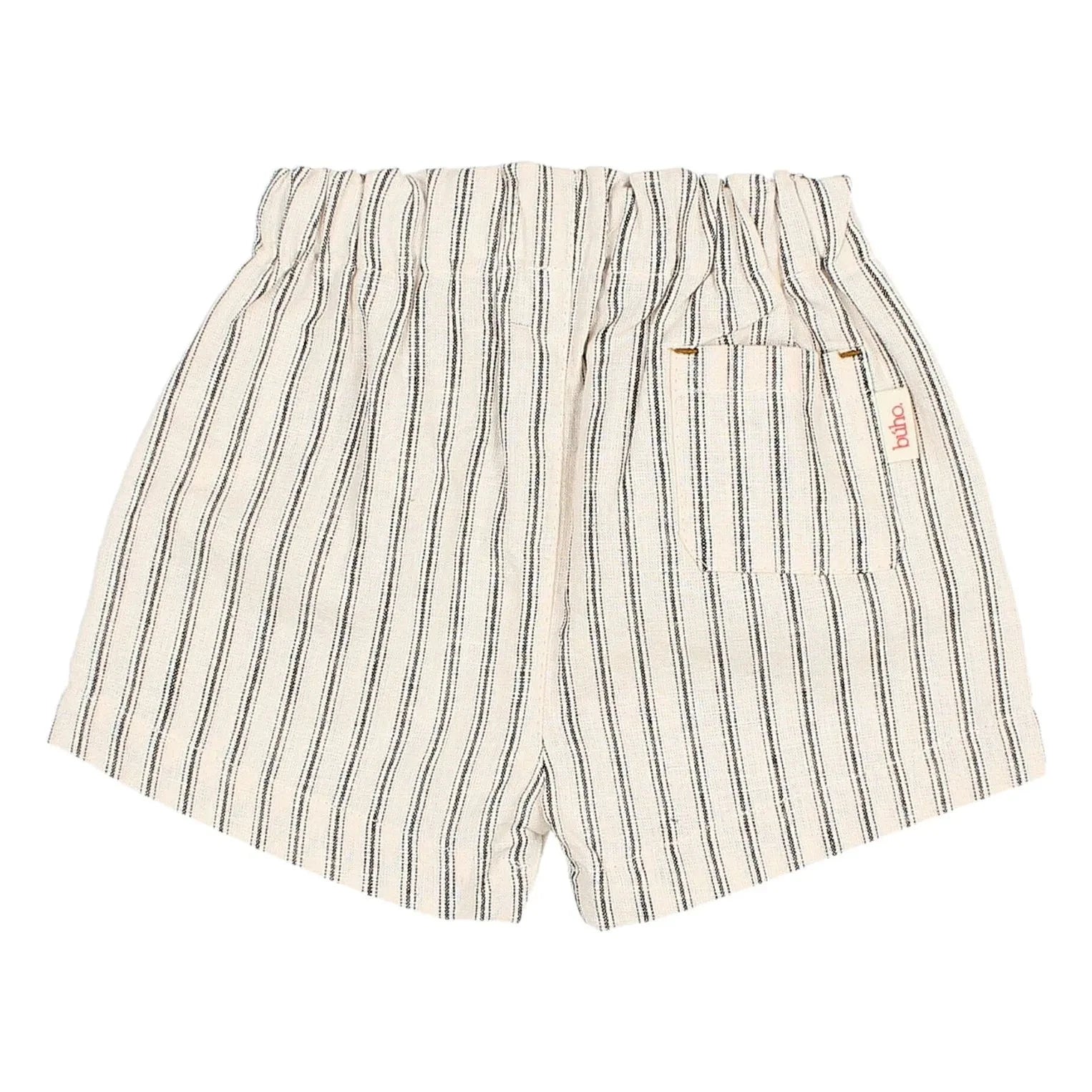 Búho - Striped Linen Shorts | Ecru