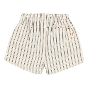 Búho - Striped Linen Shorts | Ecru
