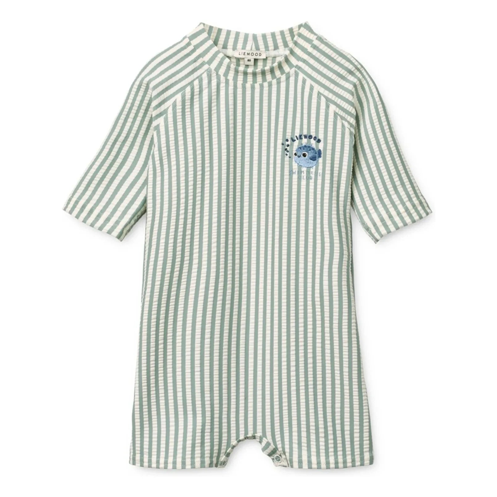Liewood - Thor Striped Seersucker UV Protection Wetsuit Made from Recycled Fibers | Green