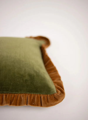Olsson & Jensen - Doris Velvet Ruffled Pillowcase | Green