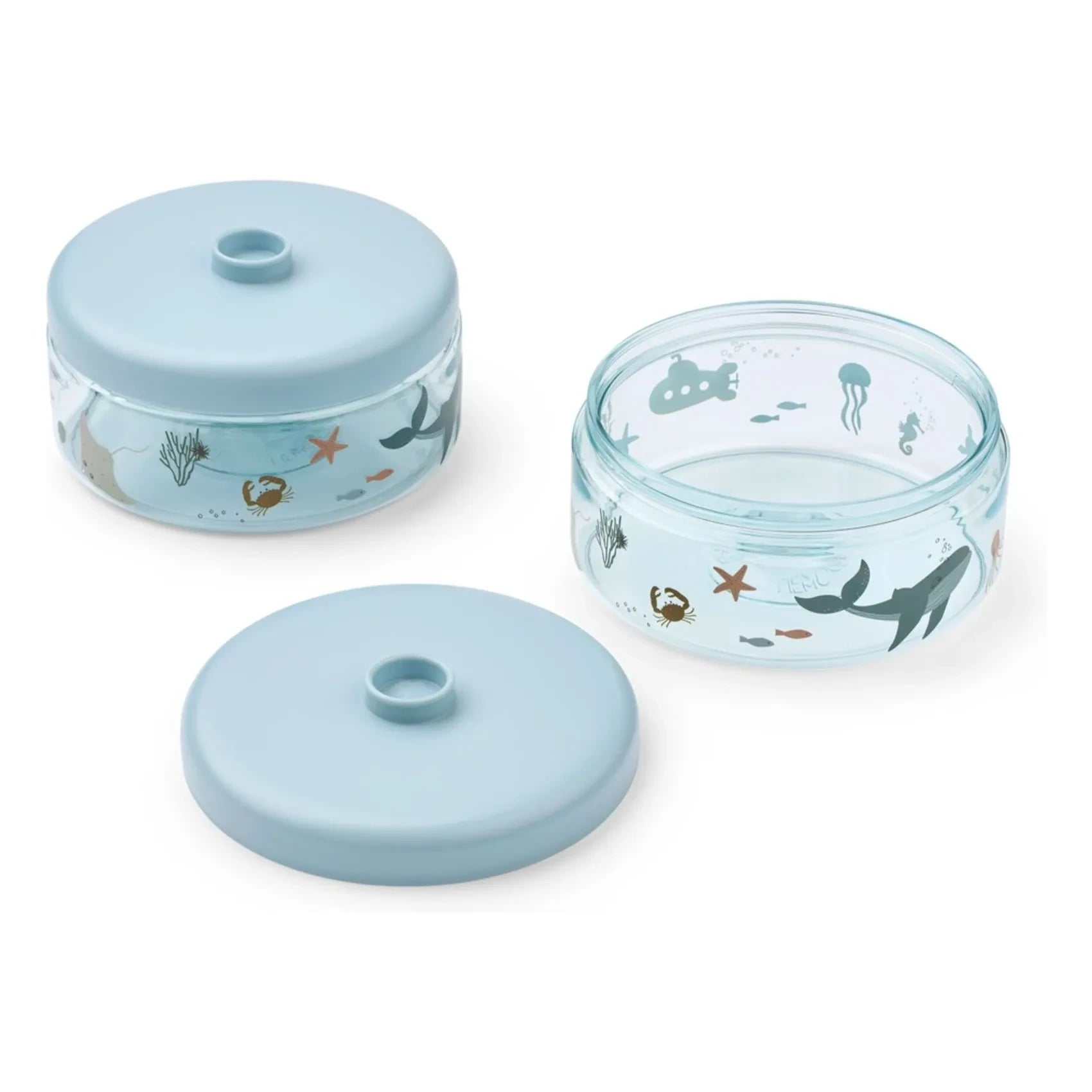 Liewood - Dominique Tritan Lunch Boxes - 2-Piece Set | Marine Life/Sand