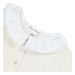 Tartine et Chocolat - Floral Embroidered Claudine Collar Romper | Off-White