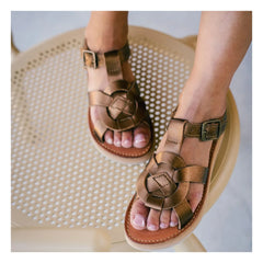 Mapache - Bronze Jumpsuit Sandals