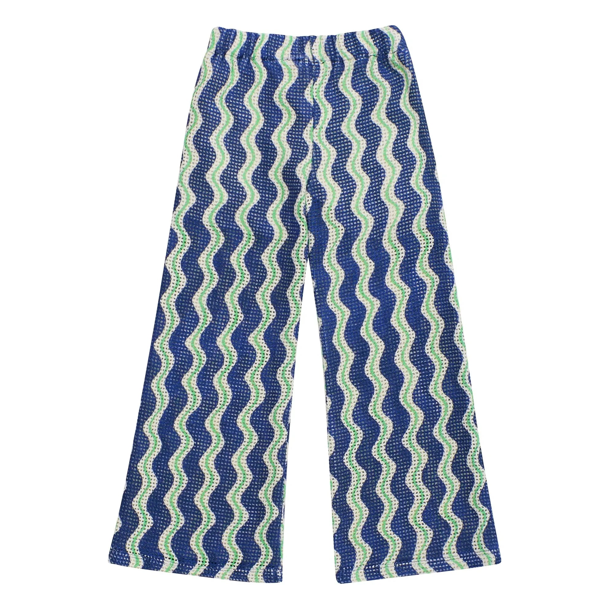 Maison Mangostan - Wave Crochet Pants | Blue