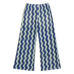 Maison Mangostan - Wave Crochet Pants | Blue
