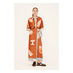 Alémais - Soleil D'Amour silk dress | Terracotta