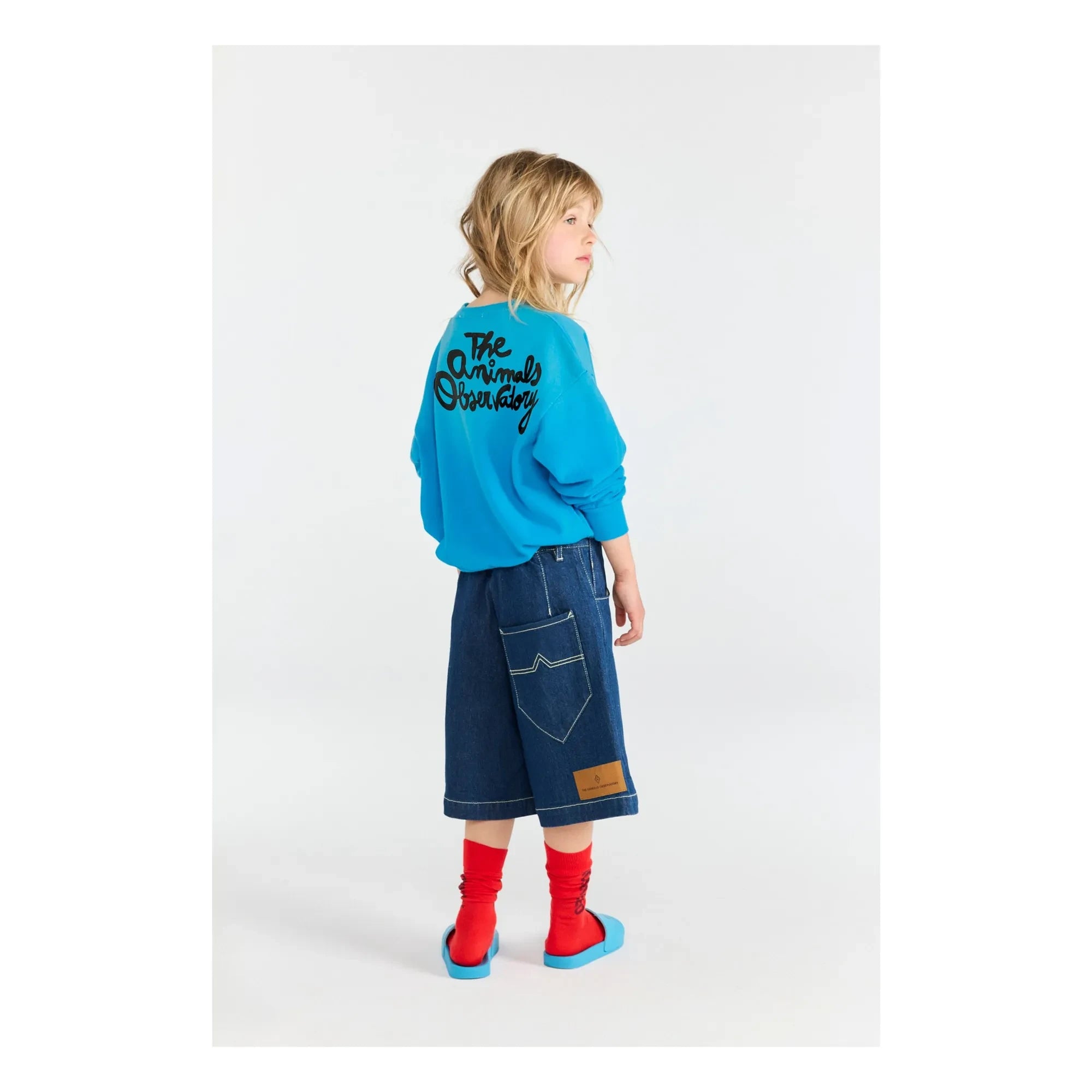 The Animals Observatory - Denim Muntjac Organik Pamuk Şort | Denim brut