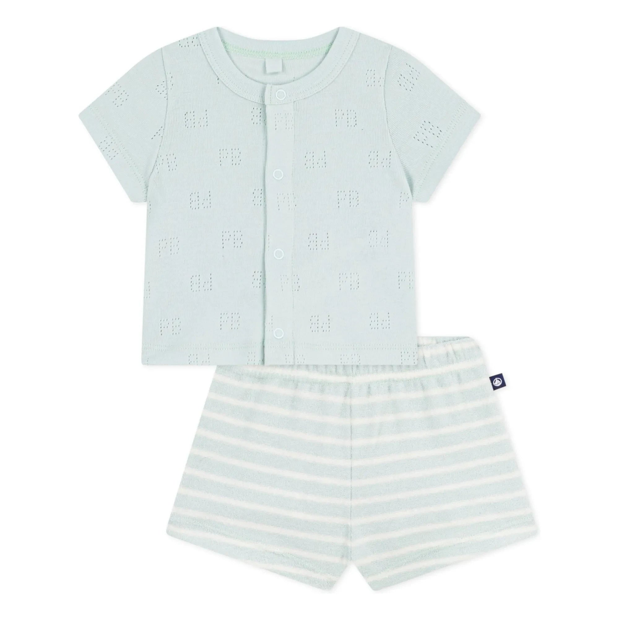 Petit Bateau - Organic Cotton Towel and Shorts Set | Turquoise