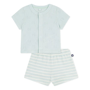 Petit Bateau - Organic Cotton Towel and Shorts Set | Turquoise