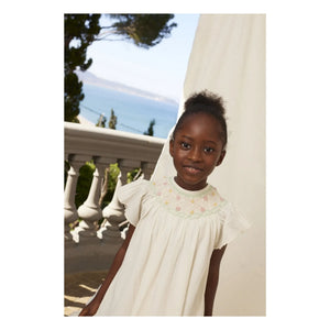 Bebe Organic - Luna Floral Gathered Dress | Ecru