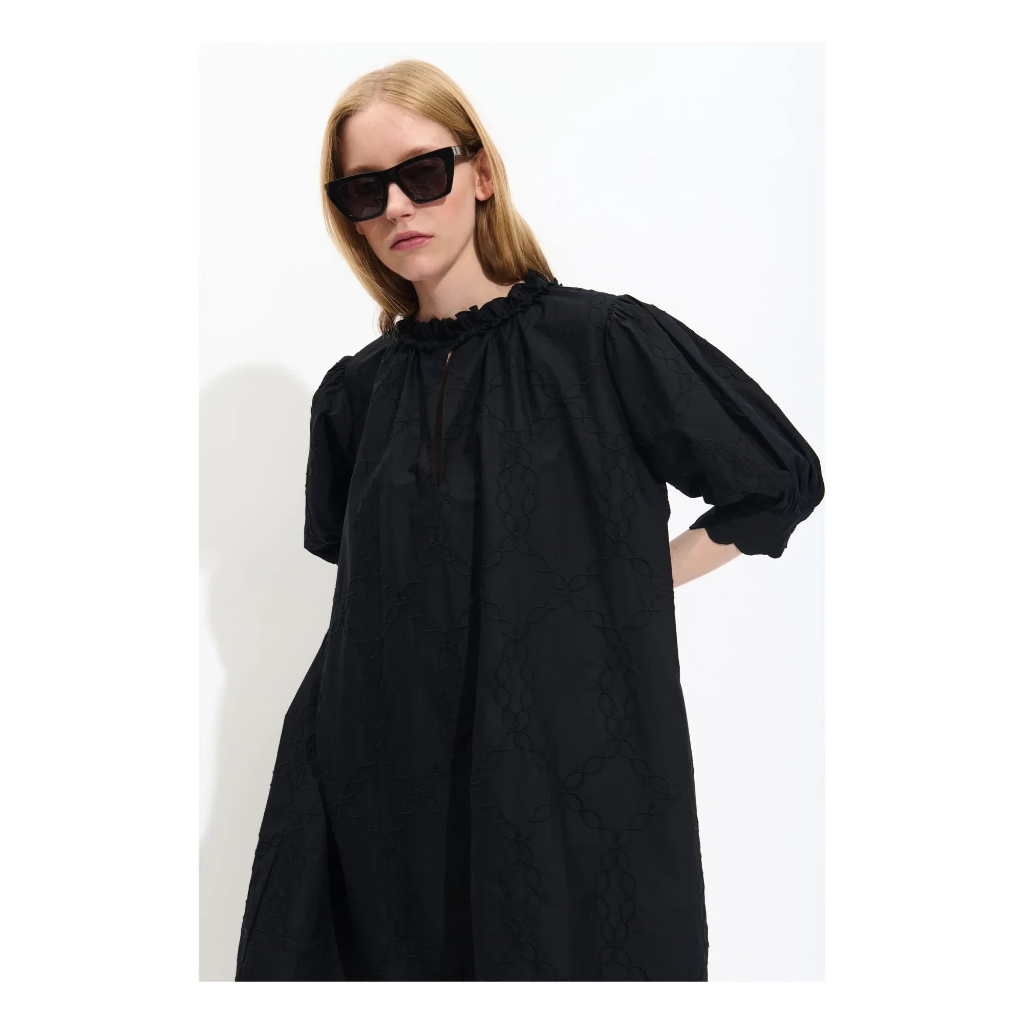 BELLEPIECE - Raffael Cotton Poplin Dress | Black