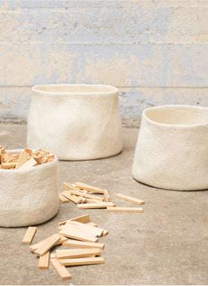 Muskhane - Felt Basket | White