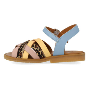 Angulus - Leopard Knitted Sandals | Light Blue