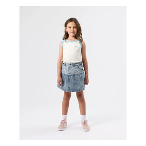 Goldie + Ace - Peplum Denim Skirt | Blue