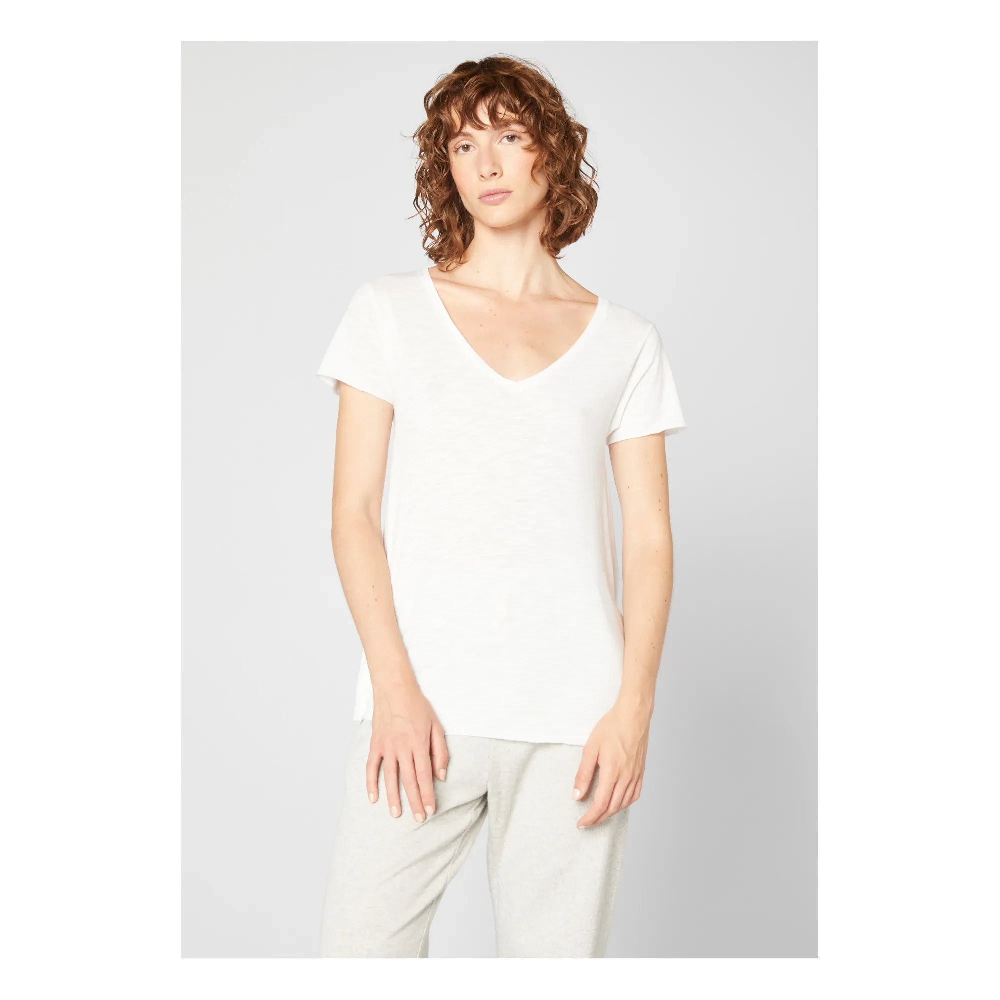 American Vintage - Jacksonville V-Neck T-Shirt | White