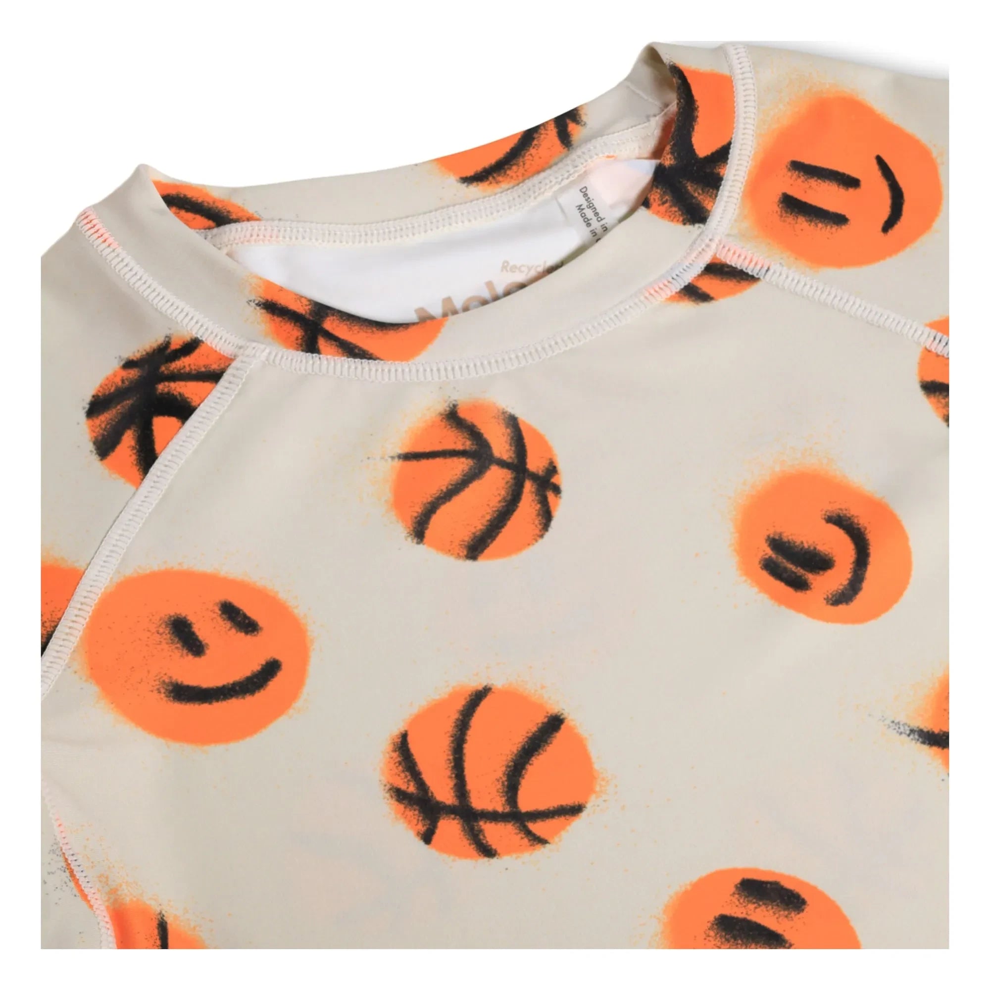 Molo - UV Protective T-Shirt Neptune Basketballs Recycled Fibers | Beige