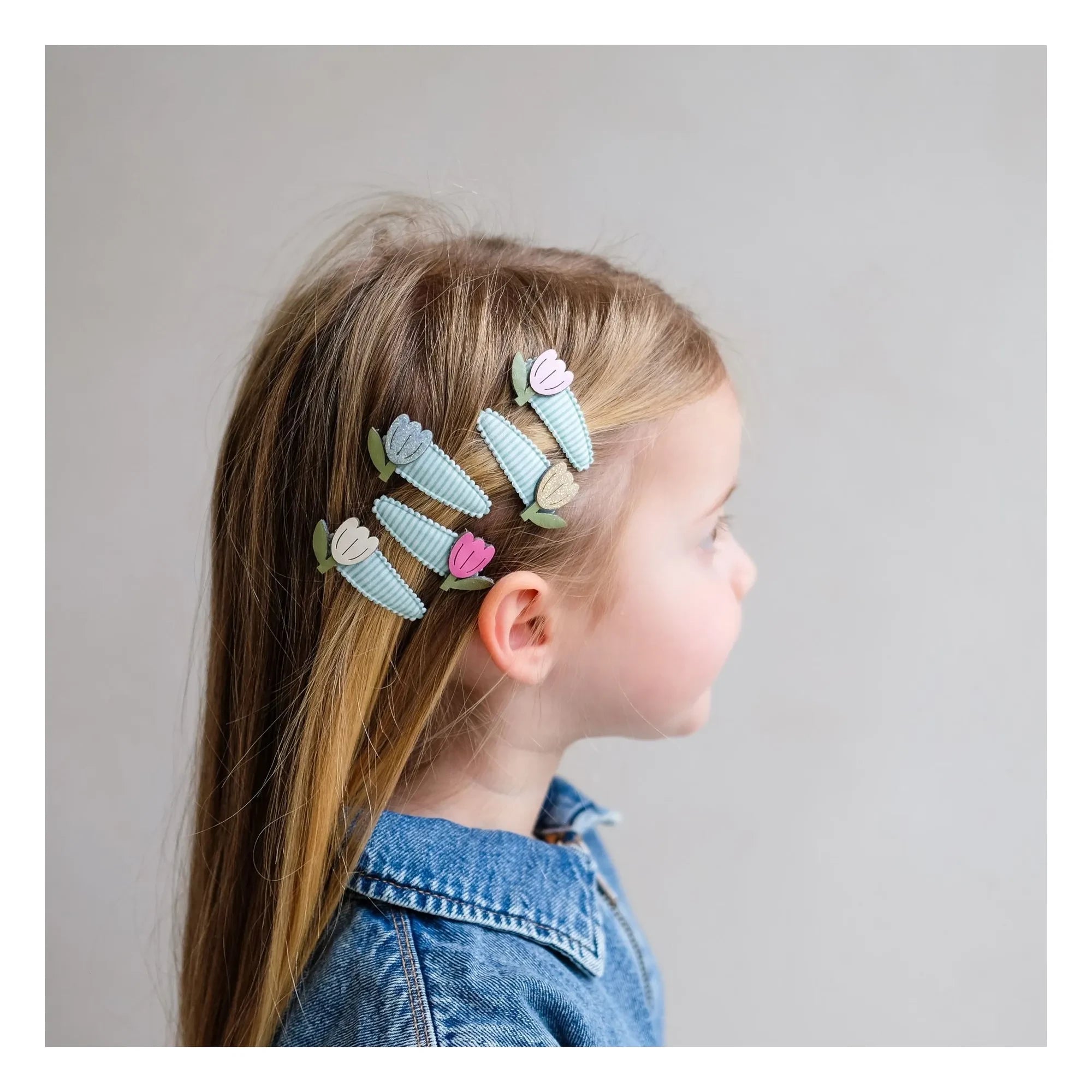 Mimi & Lula - Set of 5 Tulip Hair Clips | Turquoise