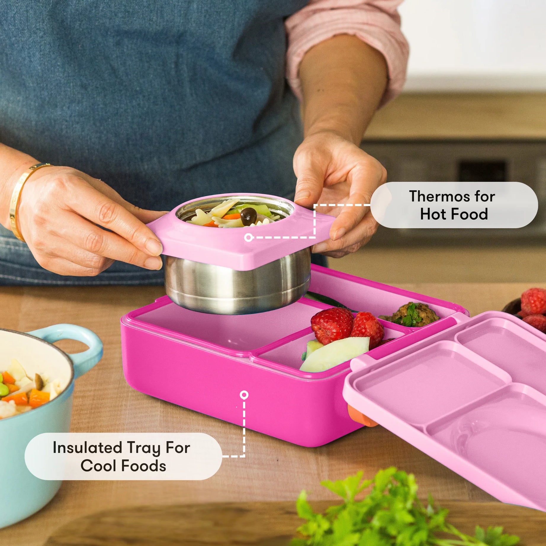 Omiebox - Heat Insulated Fairy Pink Bento Lunch Box