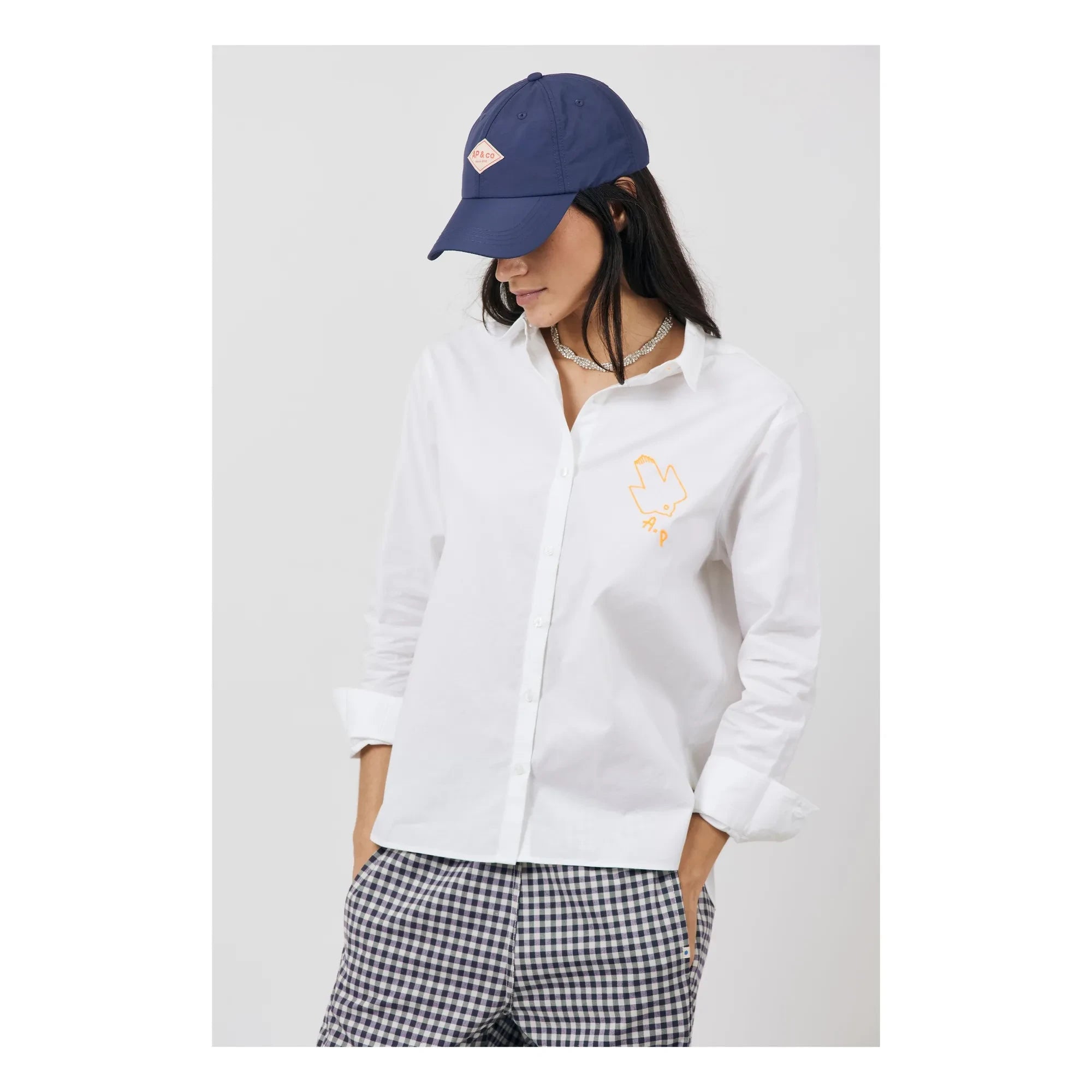 a.p - Gizelle Cotton Poplin Shirt | White