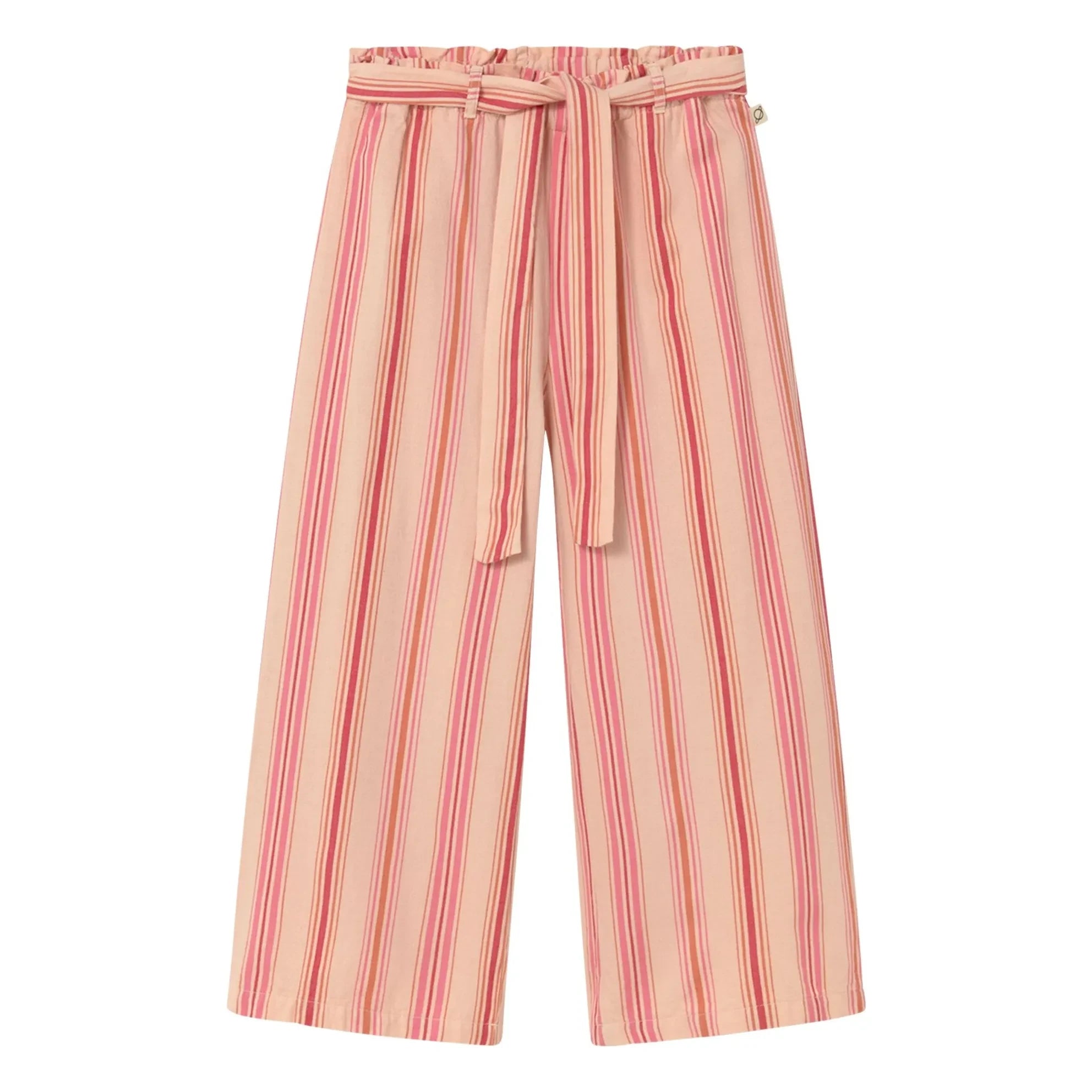 Cozmo - Sena Striped Organic Cotton Trousers | Pink