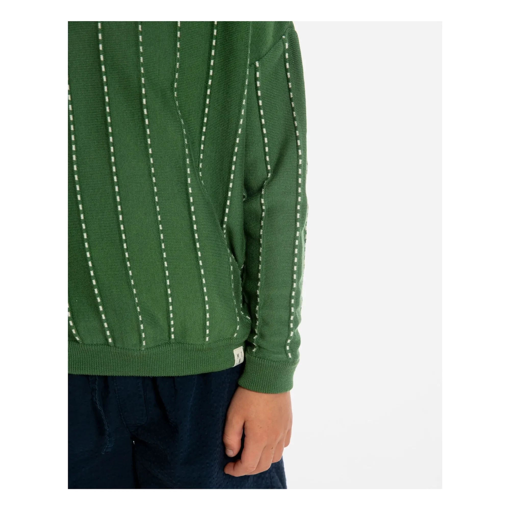 Matona - Striped Organic Cotton Sweater | Green