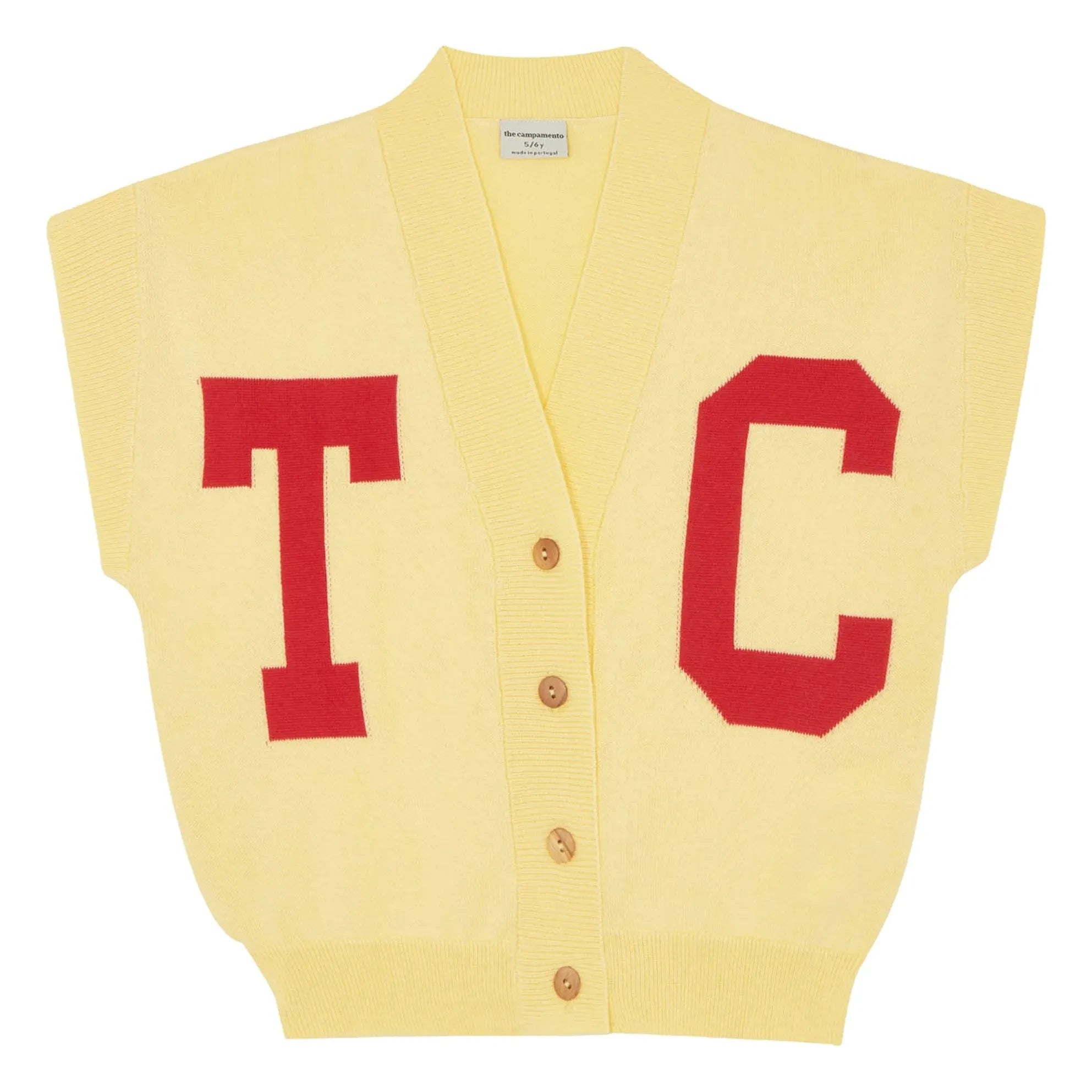 The Campamento - Organic Cotton Sleeveless Cardigan | Light Yellow