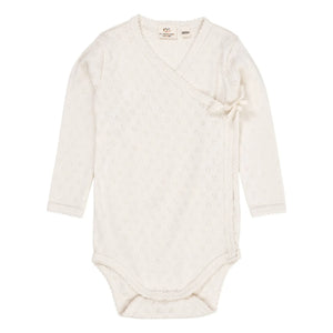 Copenhagen Colors - Organic Cotton Bodysuit Cache-Coeur Pointelle | Cream
