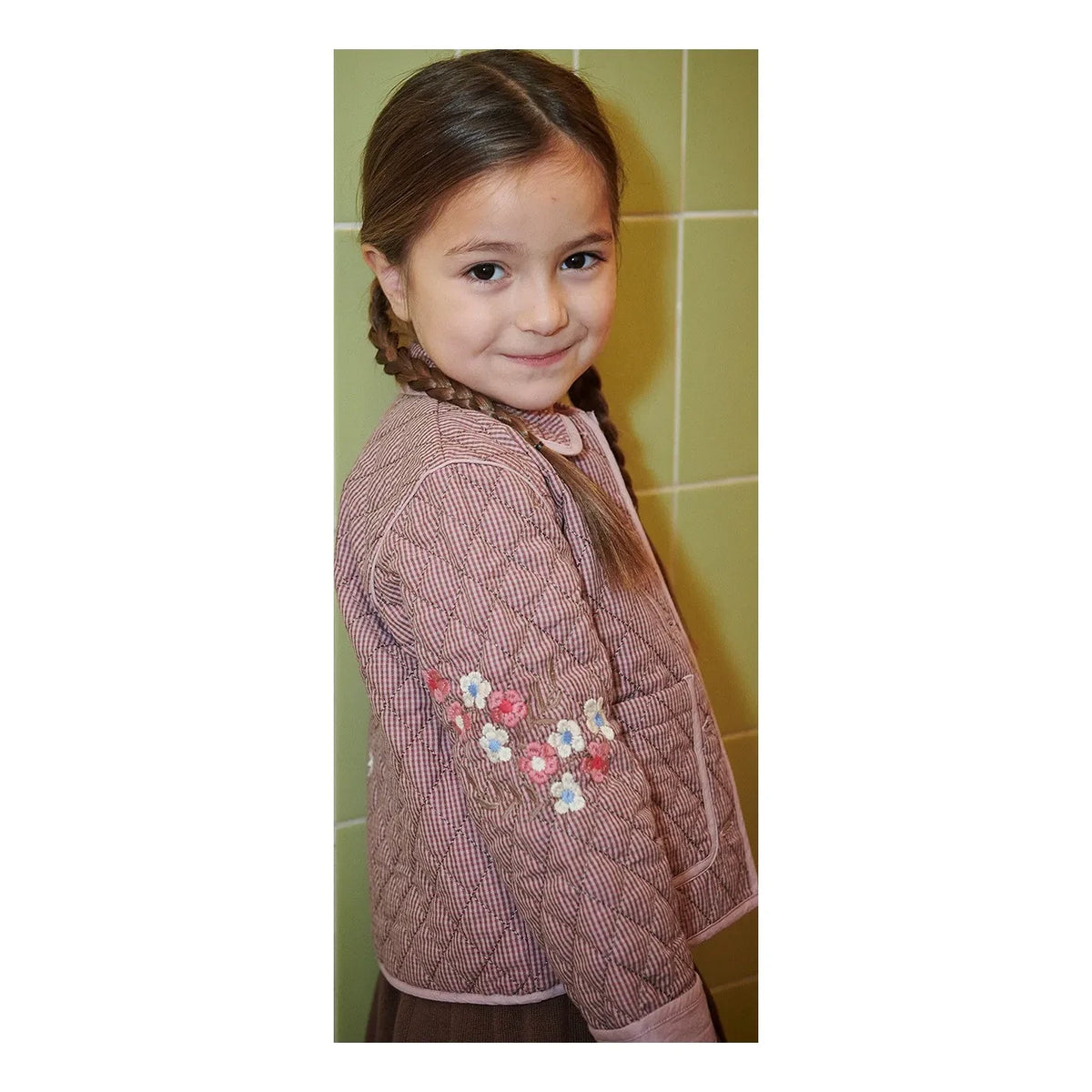 Copenhagen Colors - Organic Cotton "Soleil" Embroidered Quilted Jacket | Dust Pink