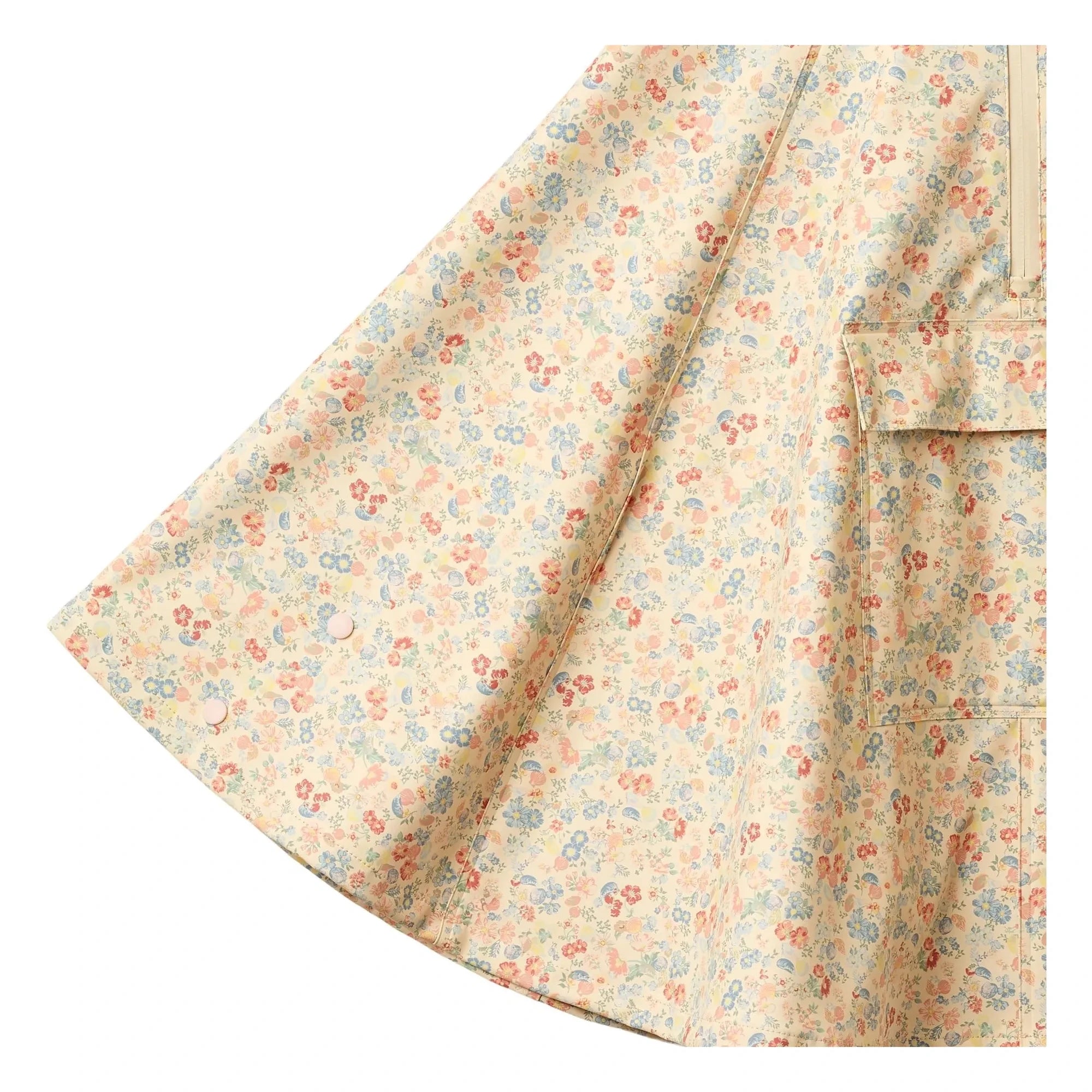Wheat - Drop Flower Waterproof Cape Made from Recycled Fibers | Apricot