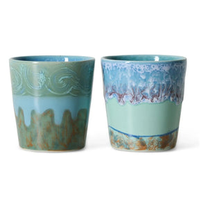 HKliving - Ceramic coffee cups Van Gogh Self-portrait | Blue
