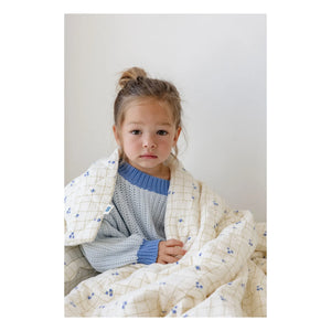 Soft Spot - Organic Cotton Blueberry Pattern Quilted Blanket