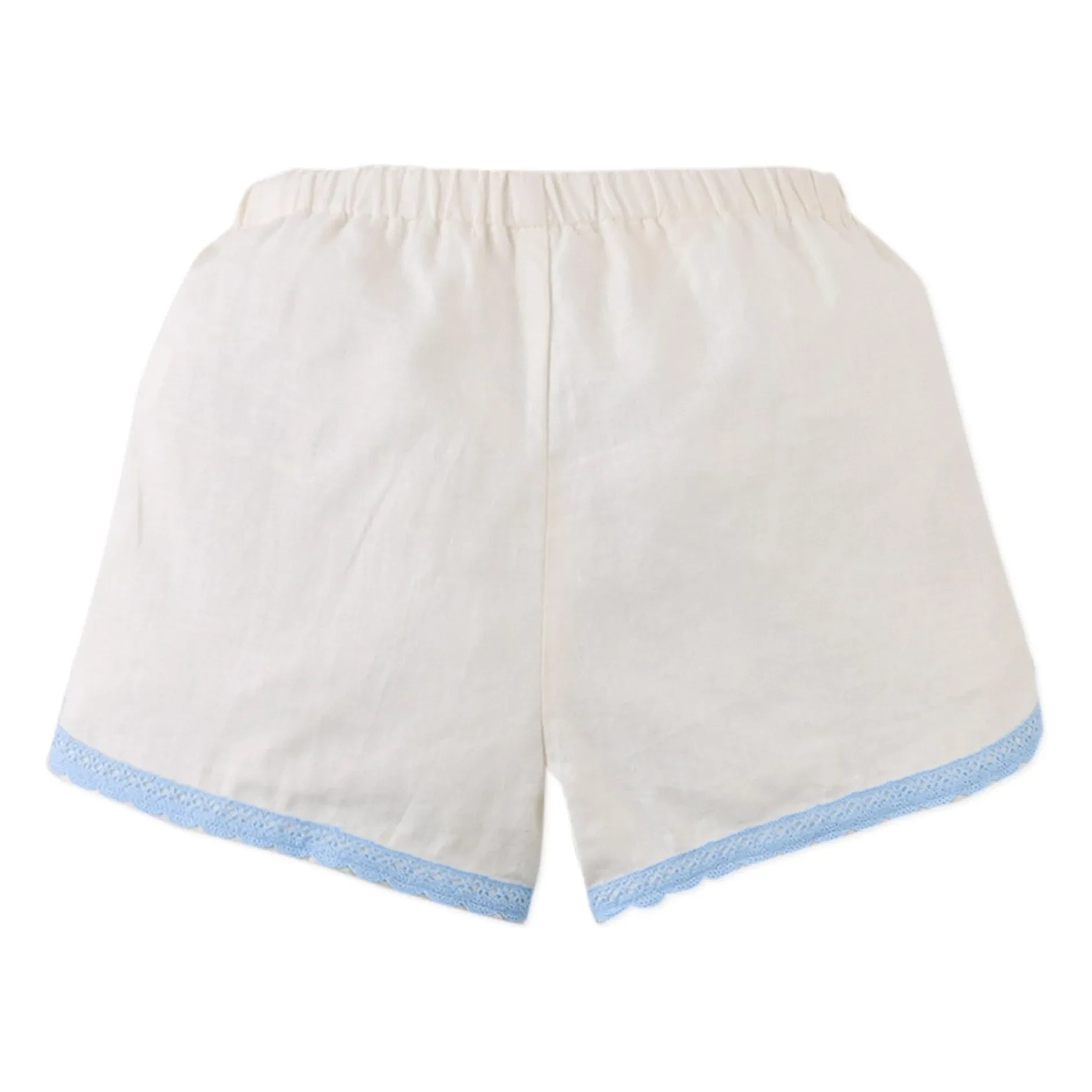 Gingersnaps - Nelly Lace-Detail Linen Shorts | Off-White