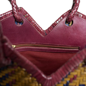 Vipera - Crudelia Madras Deri Tote | Yellow Curry rengi
