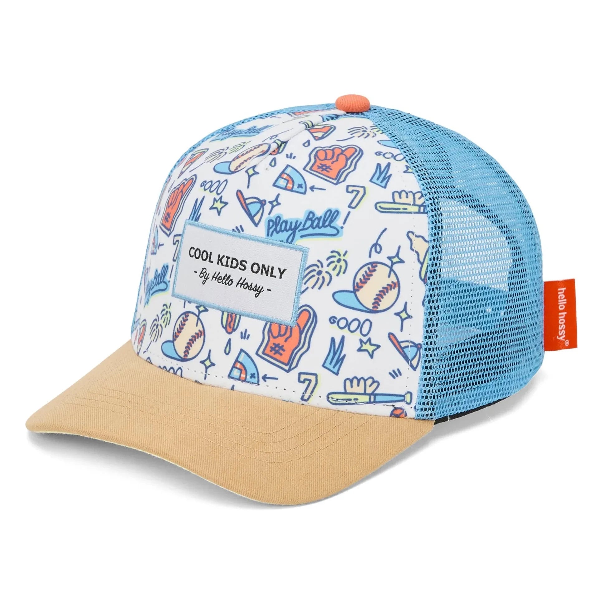 Hello Hossy - Curved Visor Hat Trucker Baseball Game Recycled Fibers | Light Blue