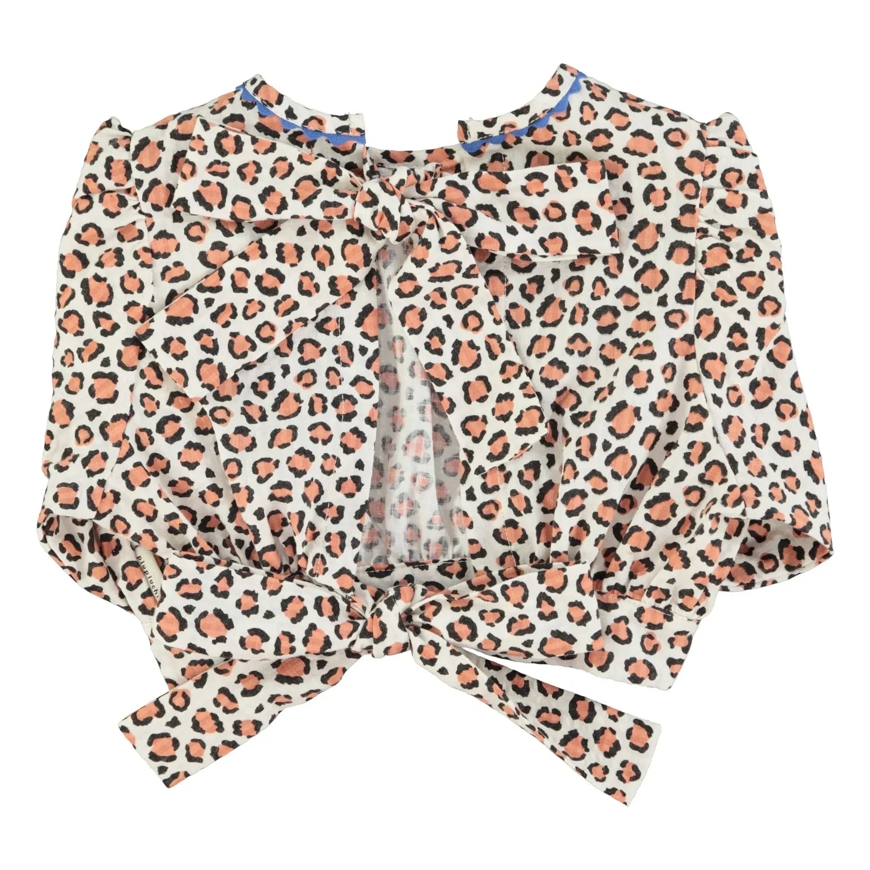 Piupiuchick - Organic Cotton Leopard Crop Top | Ivory