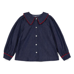 Mipounet - Jean Claudine Collared Cecilia Blouse | Dark Blue