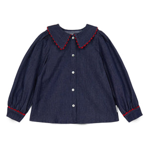 Mipounet - Jean Claudine Collared Cecilia Blouse | Dark Blue