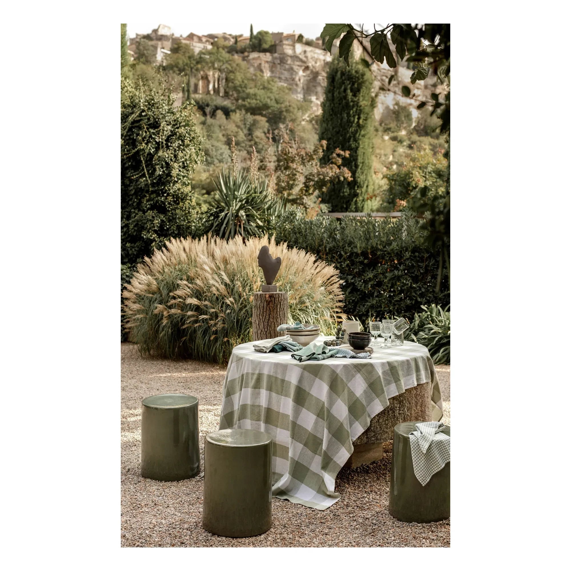Haomy - Palma II Mestizo Tablecloth | Badem Green