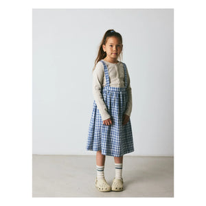 Brunobruno Nation - Emily Dress Linen and organic cotton plaid | Blue