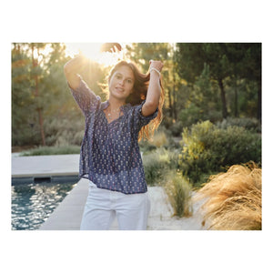 M.A.B.E. - Bee Cotton Blouse | Indigo