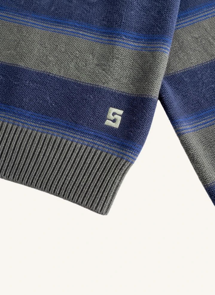 Smallable Kid - Matteo Striped Wool Sweater | Khaki