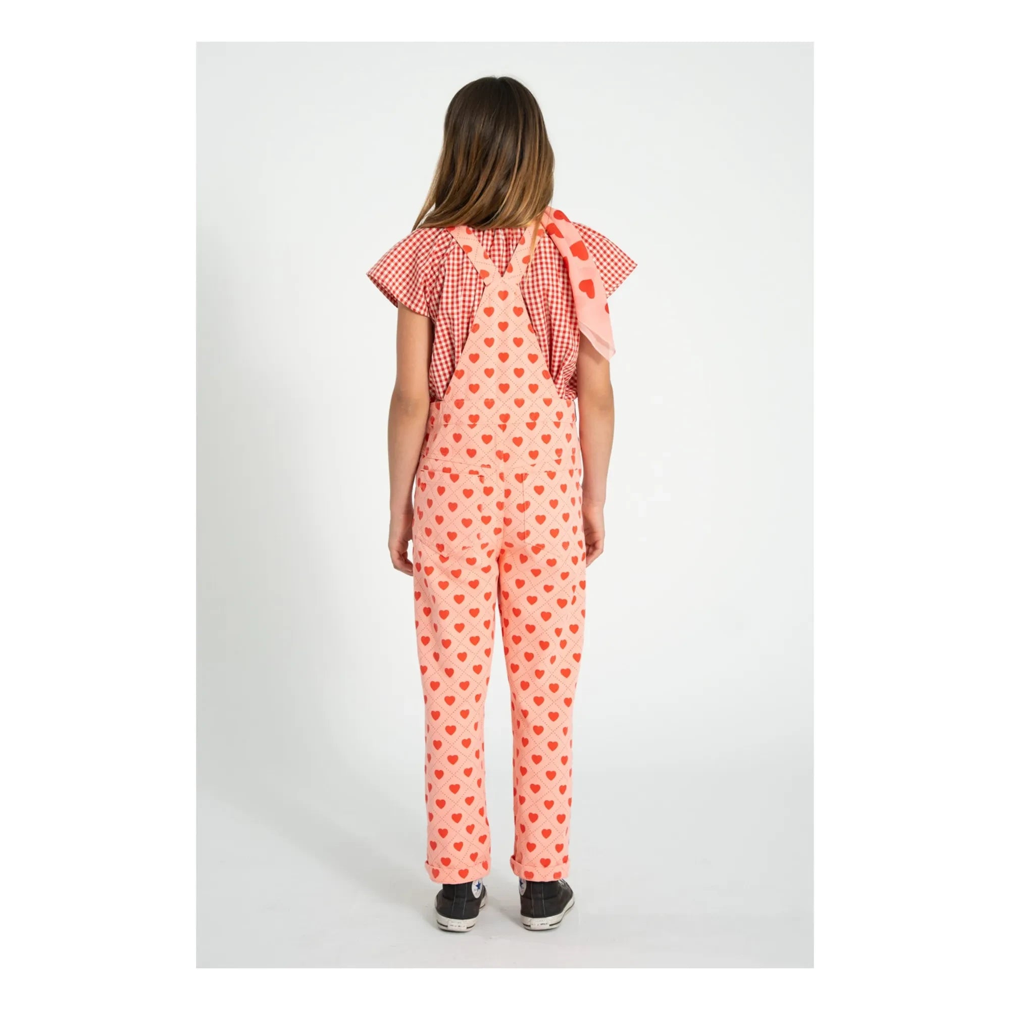 Piupiuchick - Twill Heart Overalls | Pink