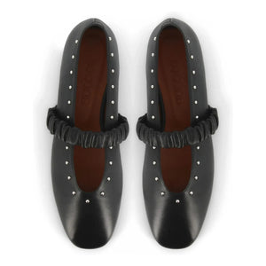 Socque Paris - June Leather Ballerina | Black
