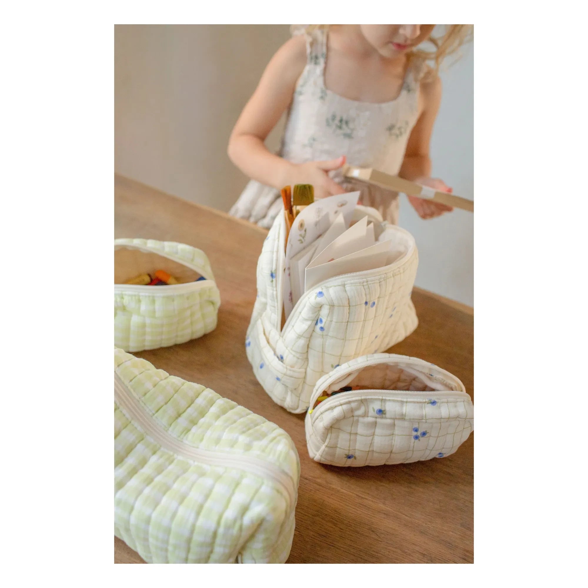 Soft Spot - Organic Cotton Blueberry Cosmetic Bag