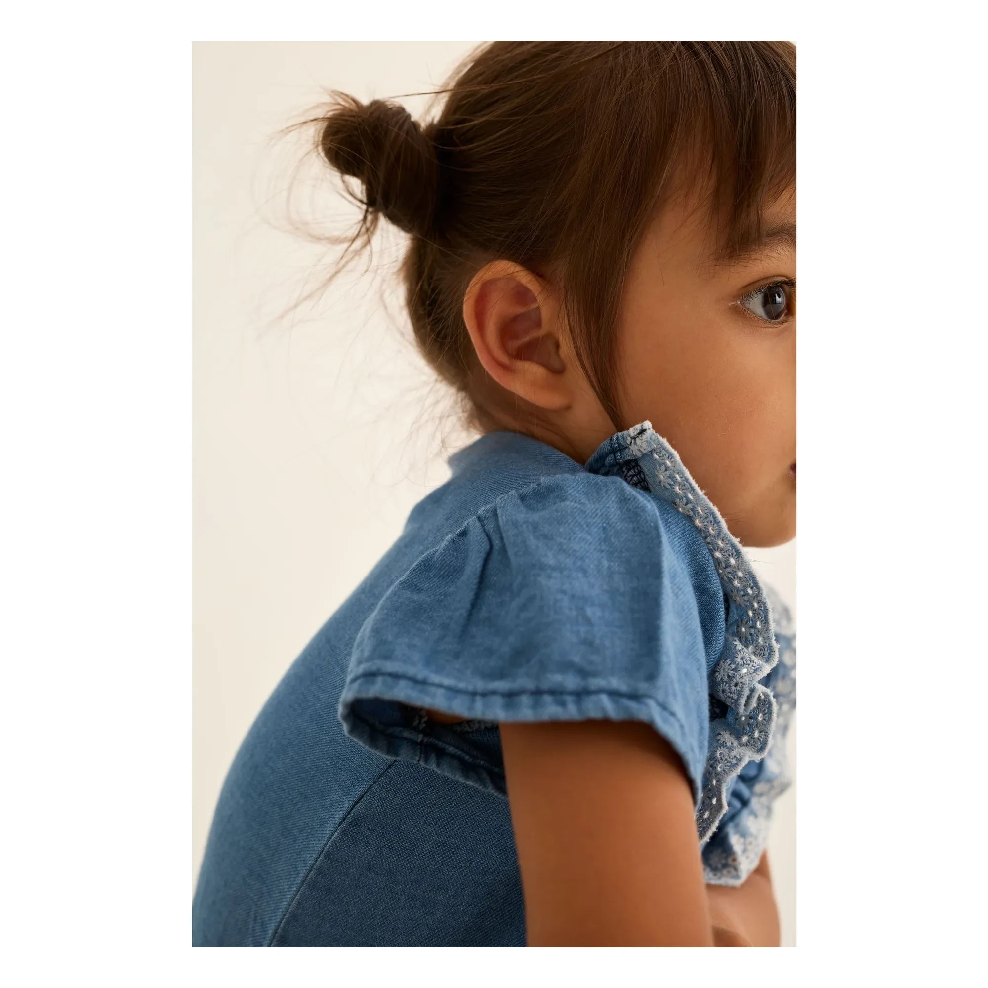 Cozmo - Blue Ruffled Denim Blouse Malva