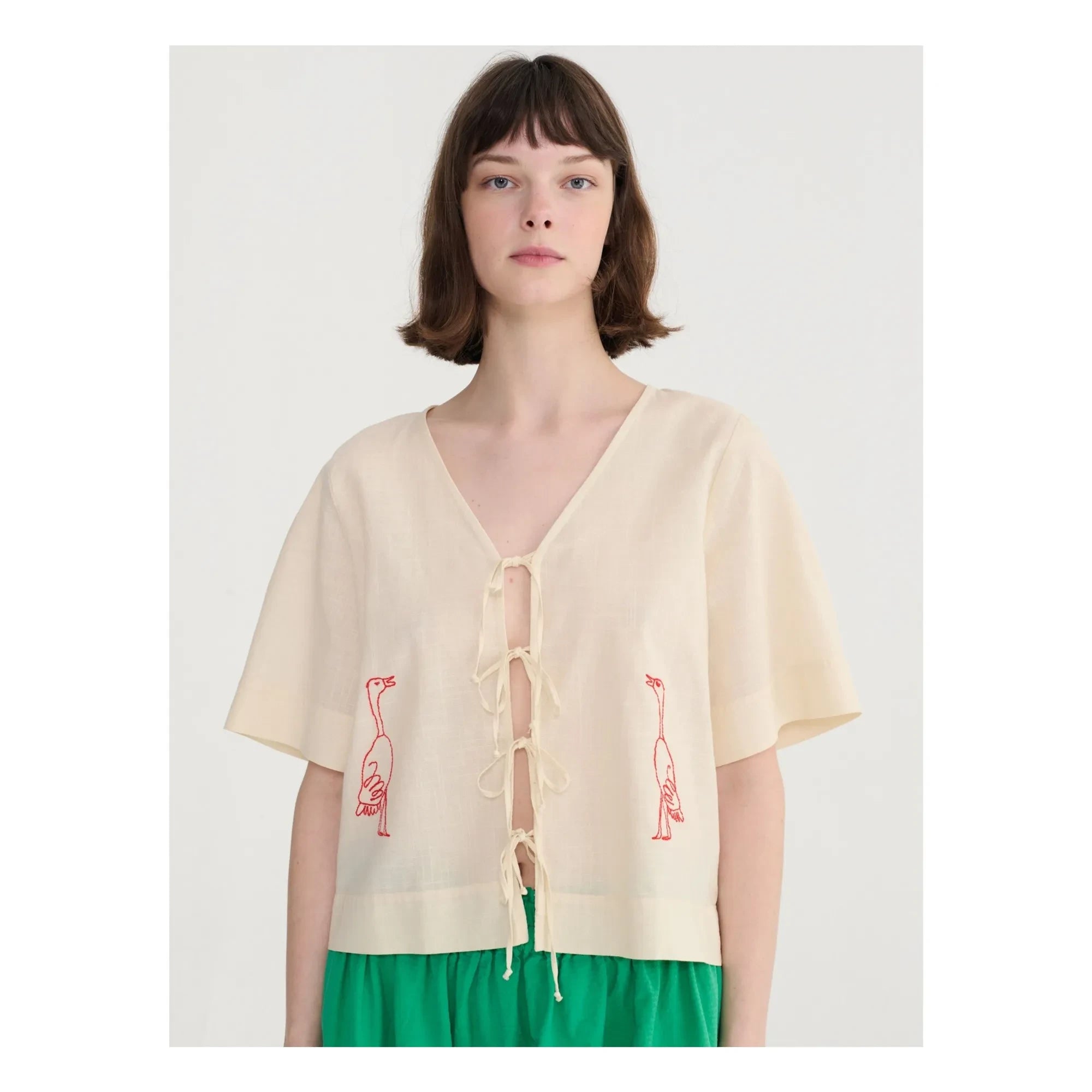 Bobo Choses - Organic cotton embroidered blouse | Cream