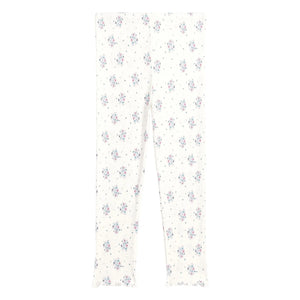 Louise Misha - Anandou Floral Pattern Ribbed Leggings | Cream